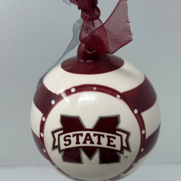 Mississippi State University Maroon and White Ceramic Ornament - Picture 7 of 11